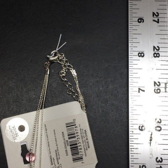 White Stag Moonstone Necklace Pink Silver Triple Strand Oval Transluscent Pearl - Picture 5 of 5